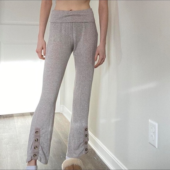 Anthropologie Gray Button-Detail Pants - Picture 1 of 10